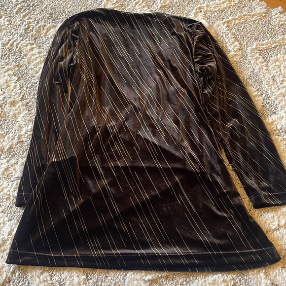 Vintage Velvet Deep V Neck Wrap Front Blouse or Minidress 70’s 80’s vibes - Picture 10 of 14